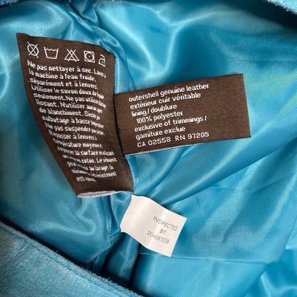 🌷 Danier 🌷 Suede Leather  Aqua Blue Capri Pants - Picture 8 of 8